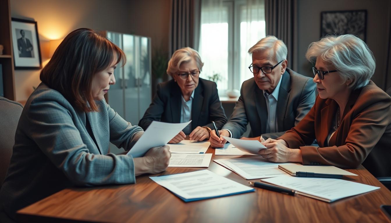 Family elder care planning discussion